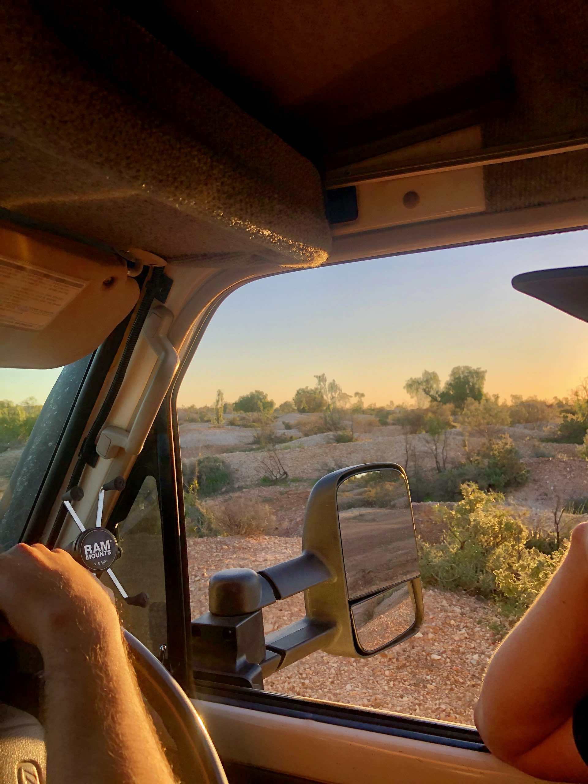The Tiny Towns of Outback NSW, Iesha McRae, White Cliffs, car, road trip, sunset