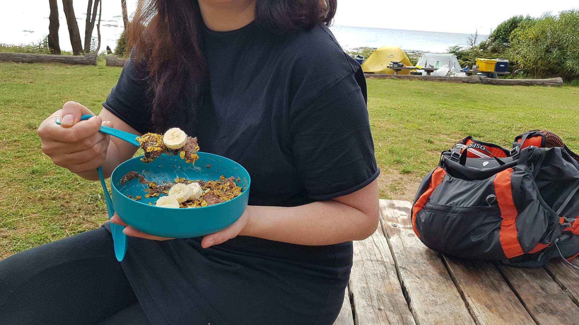 I Road Tested 5 Camping Food Hacks – Here’s How They Hold Up, Carly Goddens - granola acai bowl