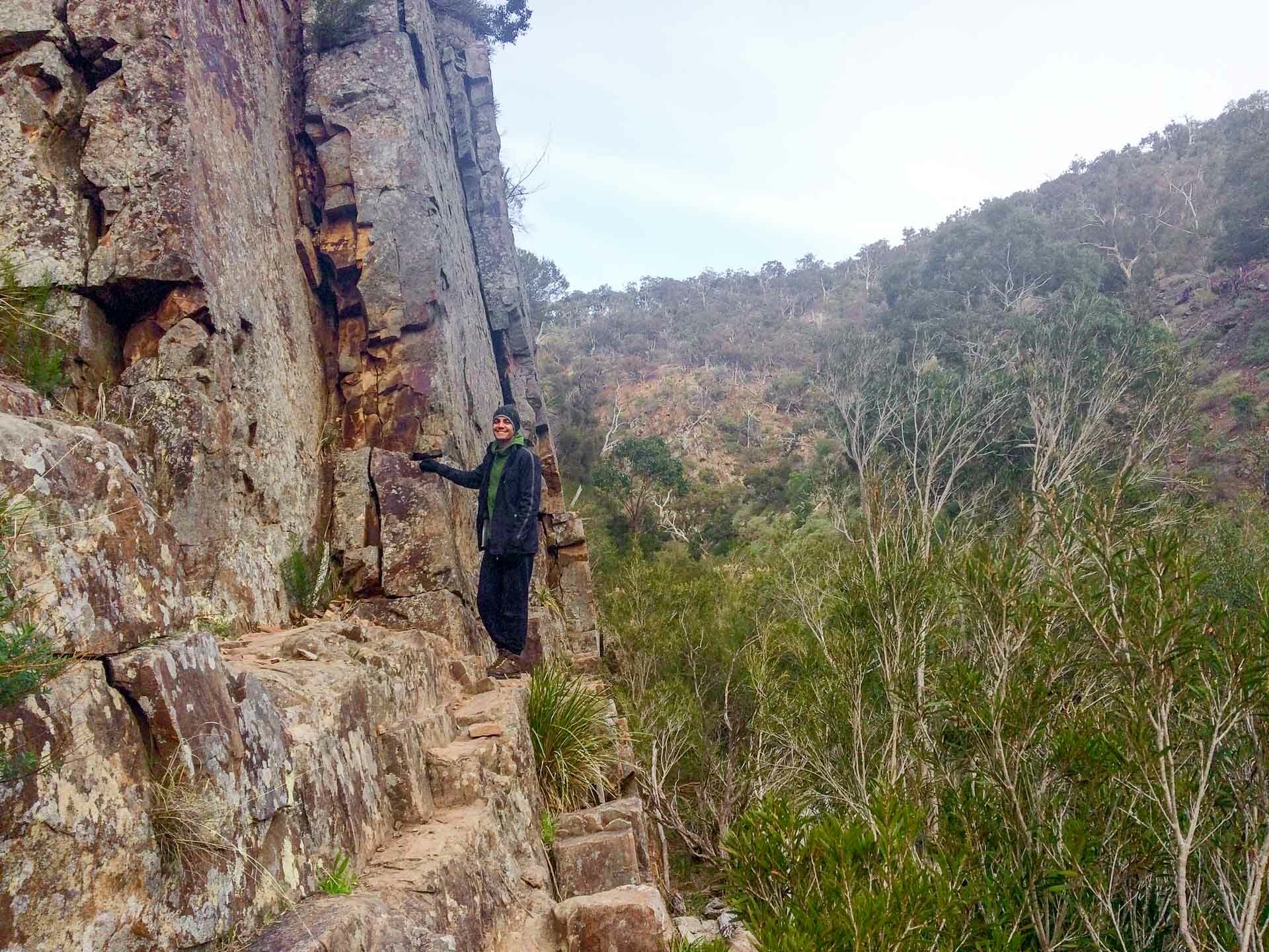 Werribee Gorge Circuit Walk – A Tough Hike Near Melbourne, Leah Furey - Weerribee Gorge, hiking,Rock ledges in the gorge - Werribee Gorge Circuit Walk