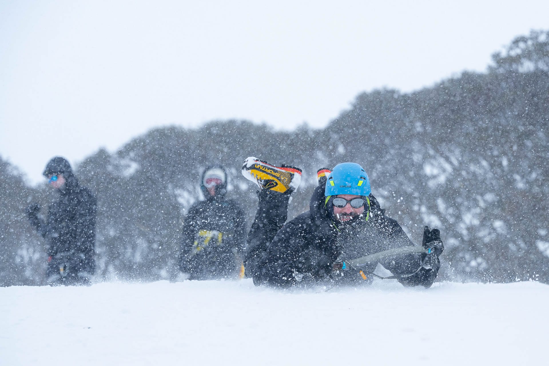 Mark Watson, Climbing the Seven Summits, Kosciuszko Backcountry, NSW, Australia, mountaineering-7, self arrest, ice axe