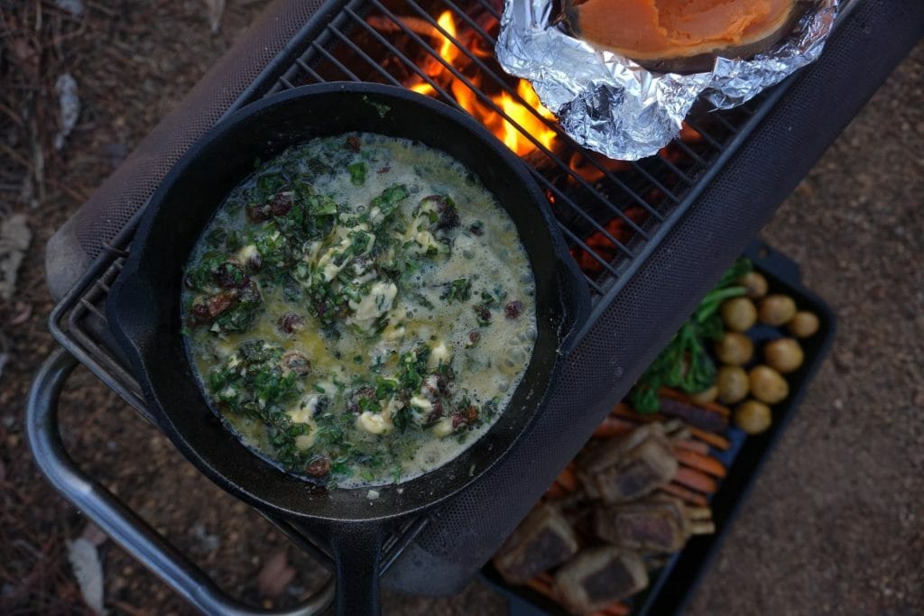 How To Cook The Ultimate Campfire Roast, Photo by Vanessa Hidayat, recipe, camping recipe, camp food, outdoor food, herb butter on the fire 