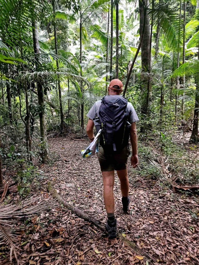 Rainbow Beach to Freshwater Camp Loop – An Overnight Hike in Great Sandy National Park, rainforest, hike , person Lauren Chuter