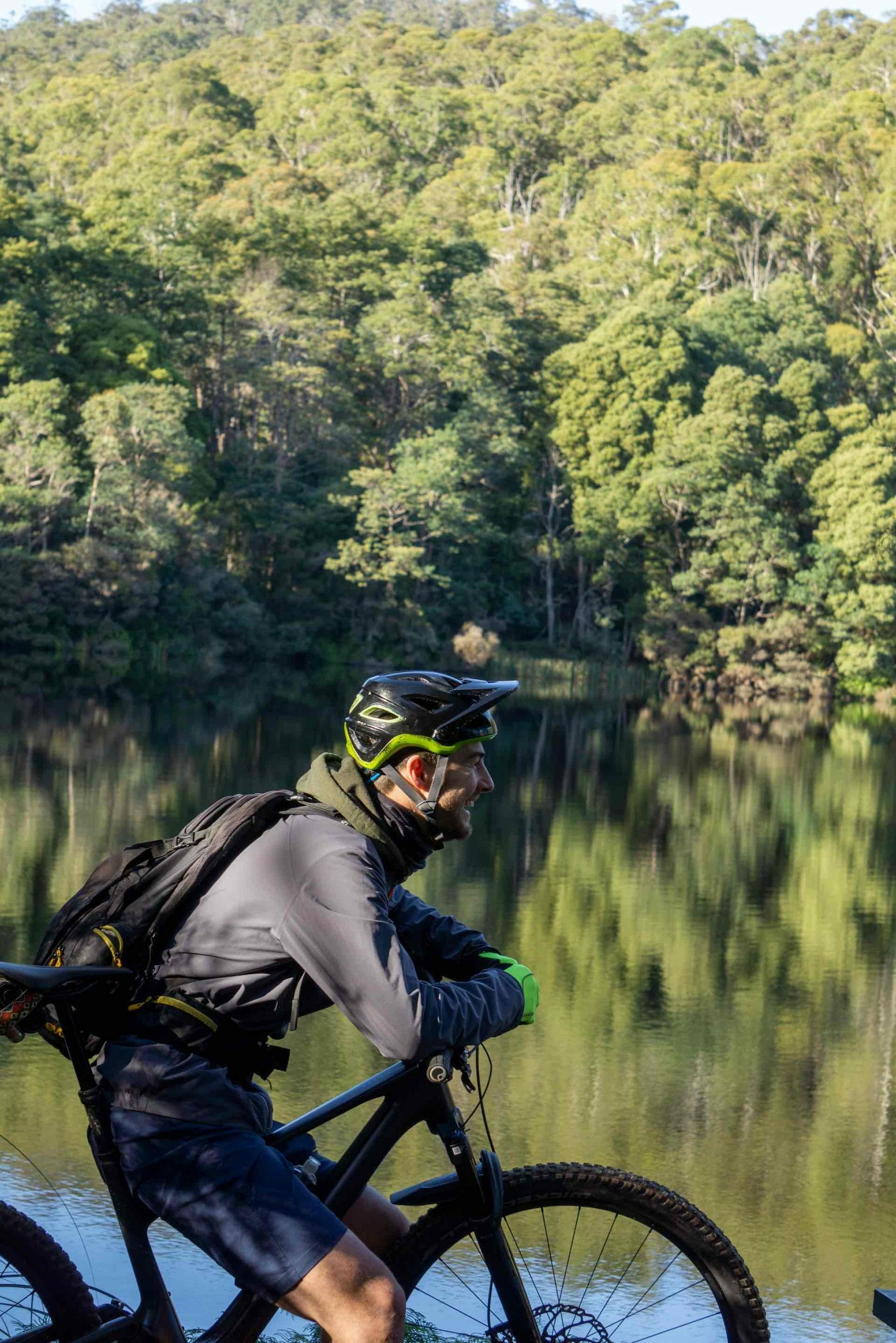 Finding Flow on The Blue Derby Pods Mountain Bike Trails, Scott Mattern, person, bike, Tas