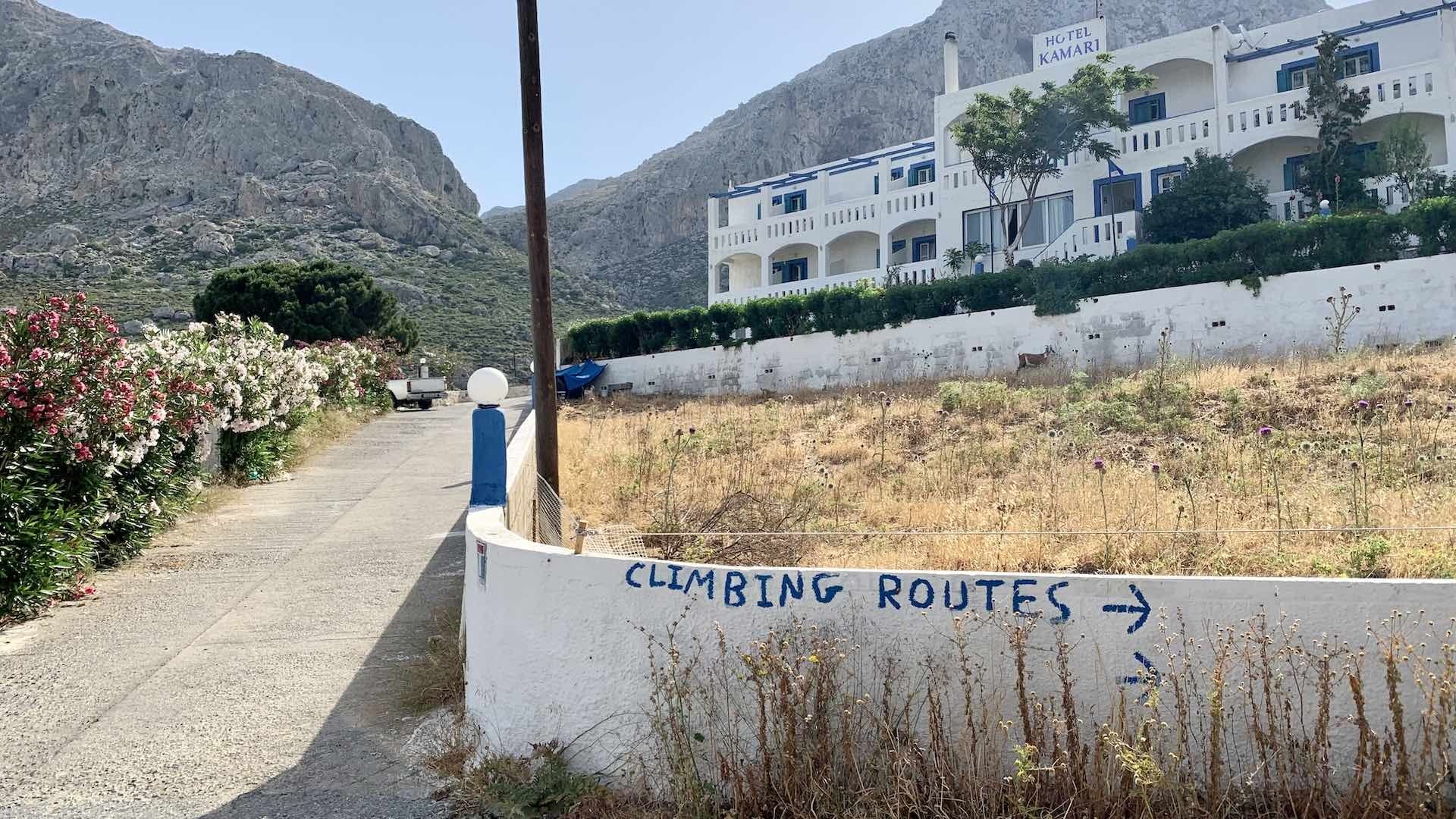 Kalymnos – A Climbing Haven in the Greek Isles, Wendy Bruere, greece, sign, villa