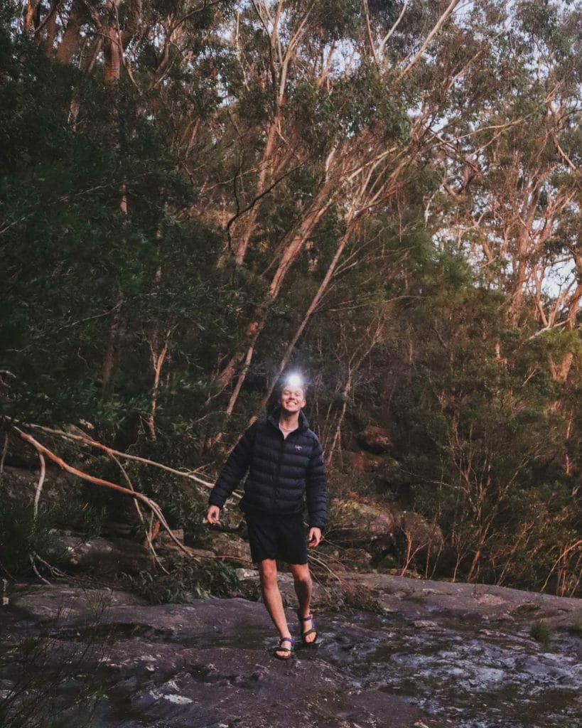 Dusk Swimming at Karloo Pools, Damon Tually, Royal National Park, Sydney, NSW, wild swimming, headlamp, dusk, dark
