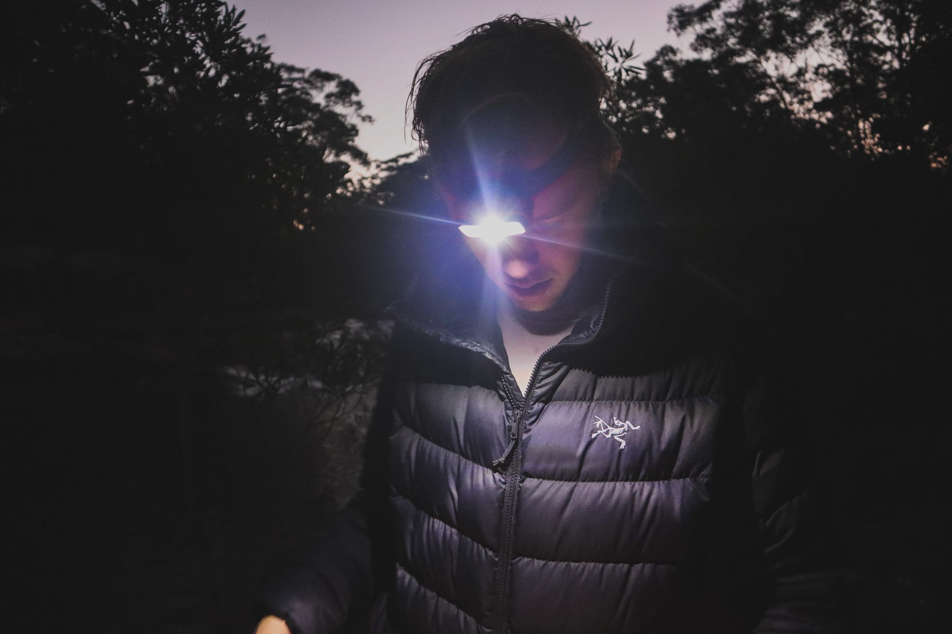 Dusk Swimming at Karloo Pools, Damon Tually, Royal National Park, Sydney, NSW, wild swimming, headlamp, dusk, dark, storm 500, Arc'teryx