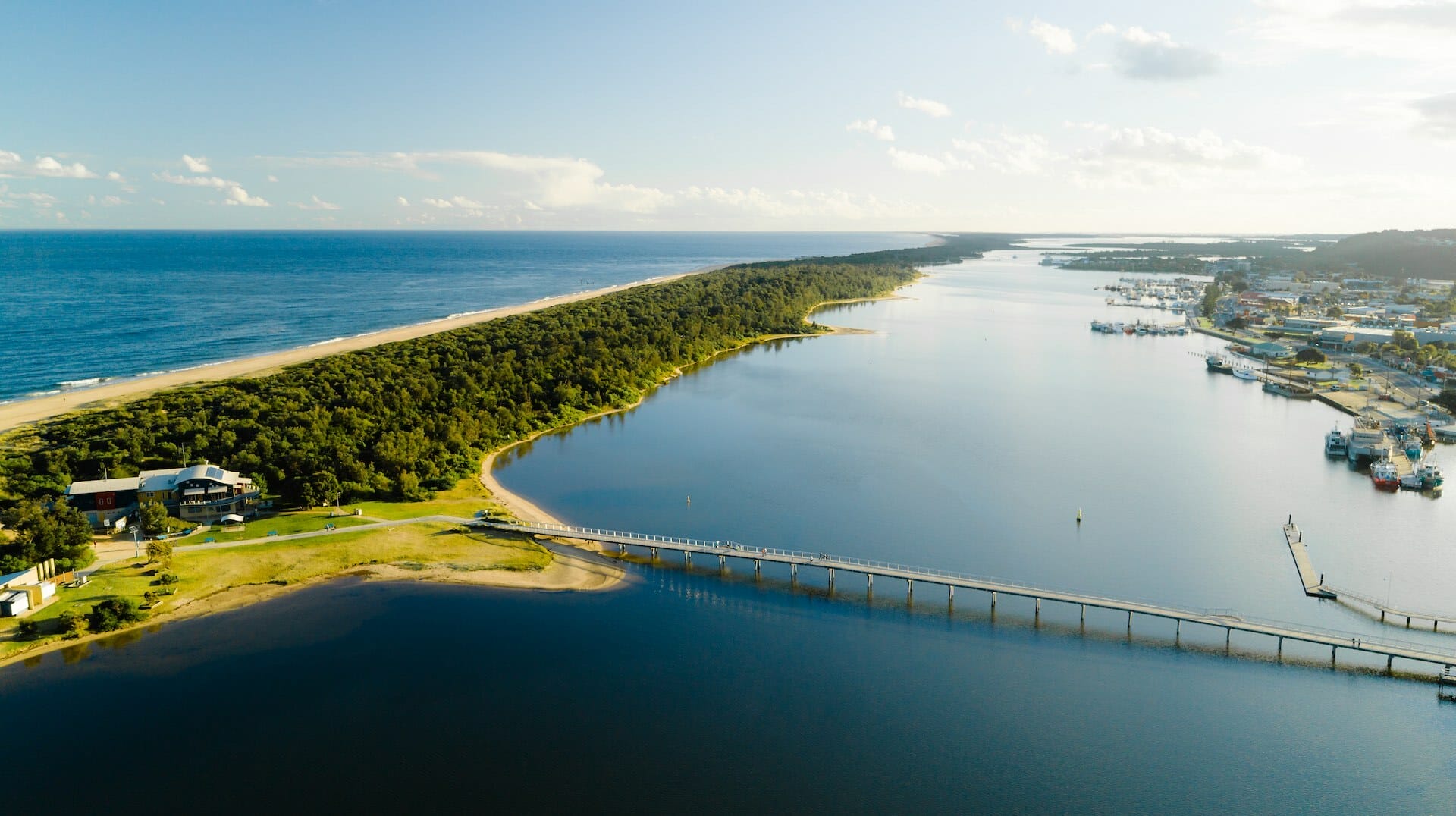 Your Adventure Guide to an East Gippsland Getaway, Ben Savage, Lakes Entrance, aerial shot, coastline