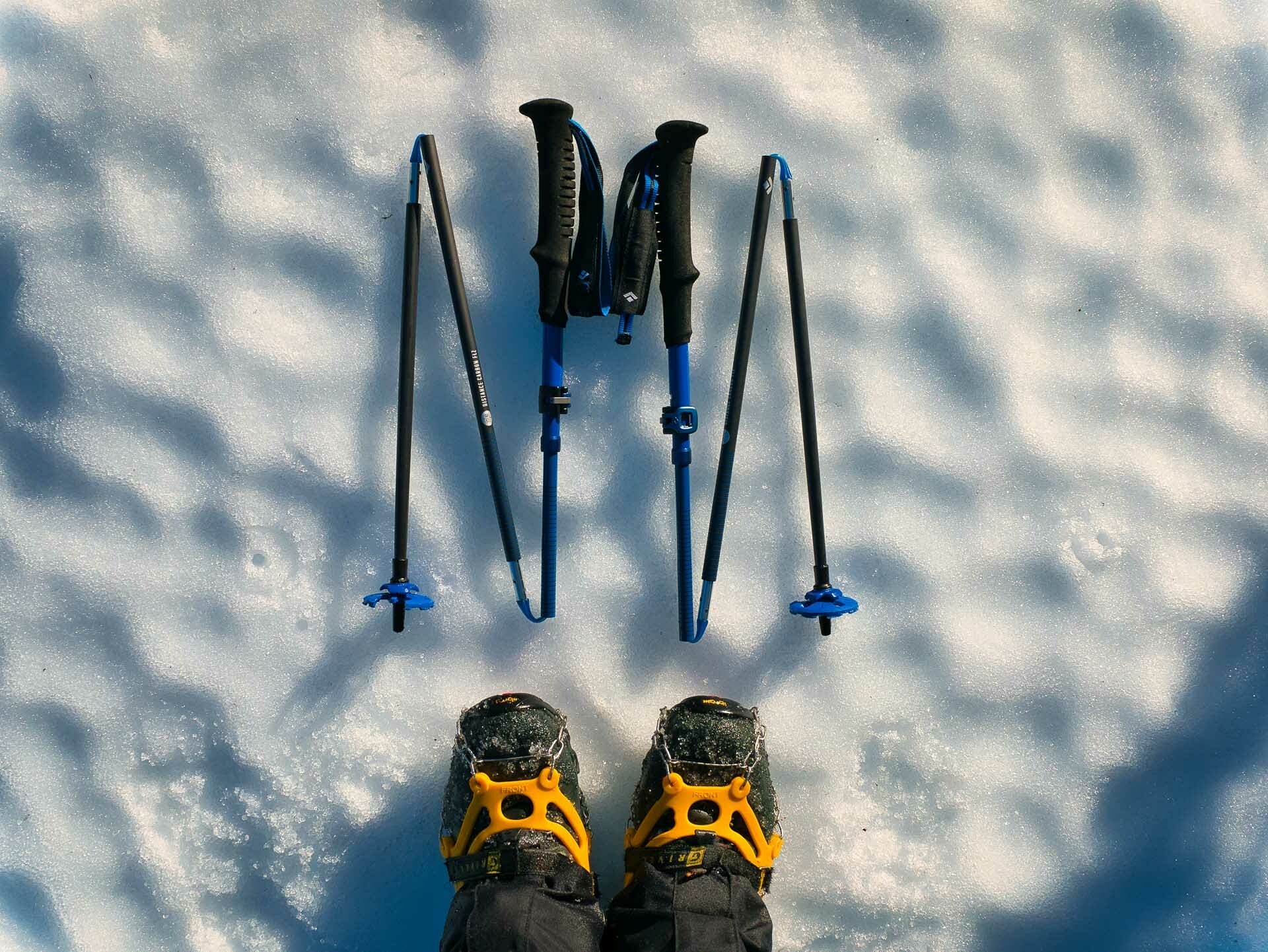Embracing Snowy Mount Field National Park (And Making it Home For Dinner), Ben Well, tarn shelf, rodway range, tasmania, snow, black diamond distance carbon flz, folded, micro crampons