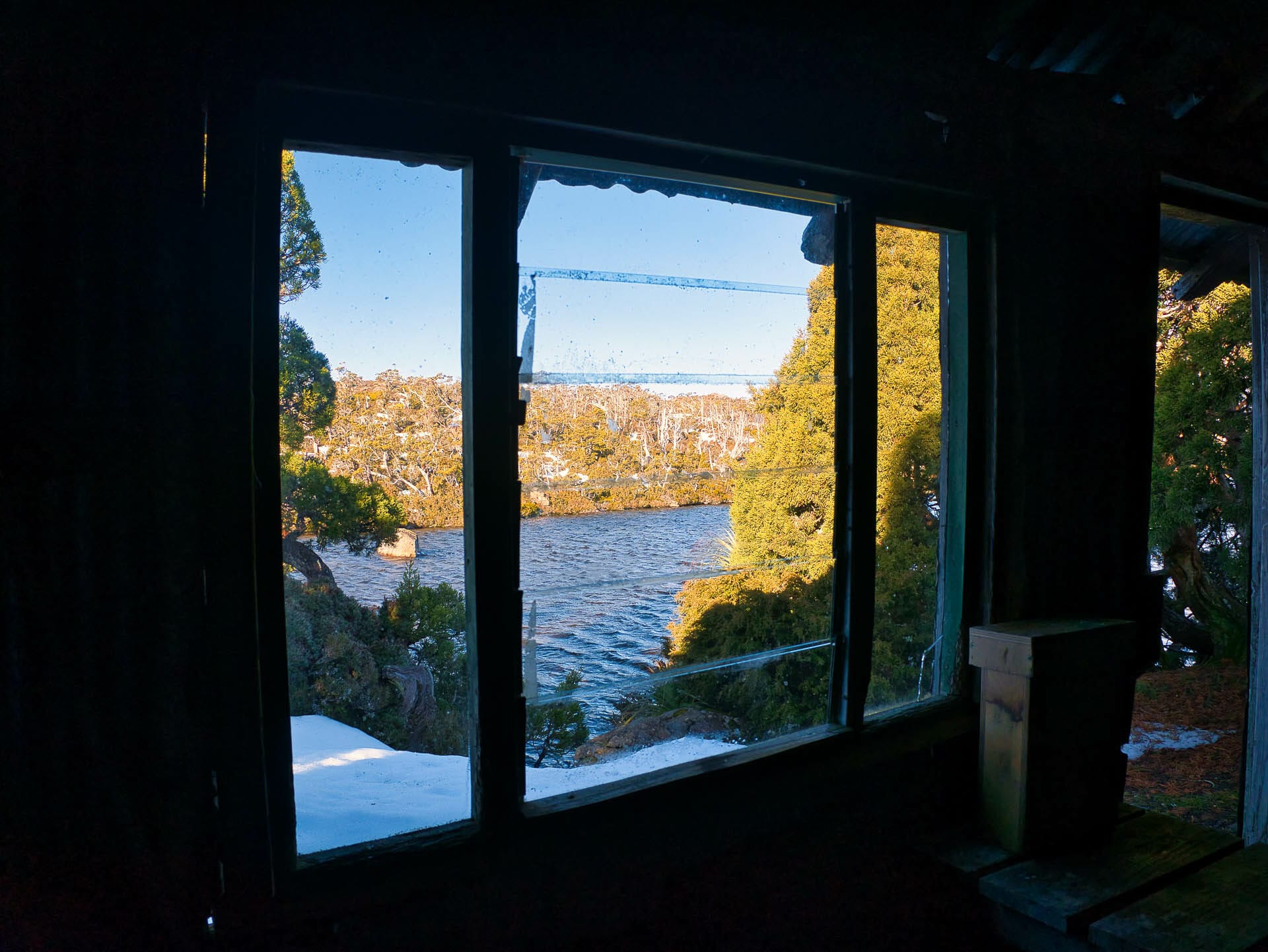 Embracing Snowy Mount Field National Park (And Making it Home For Dinner), Ben Well, tarn shelf, rodway range, tasmania, snow, hut, window, alpine