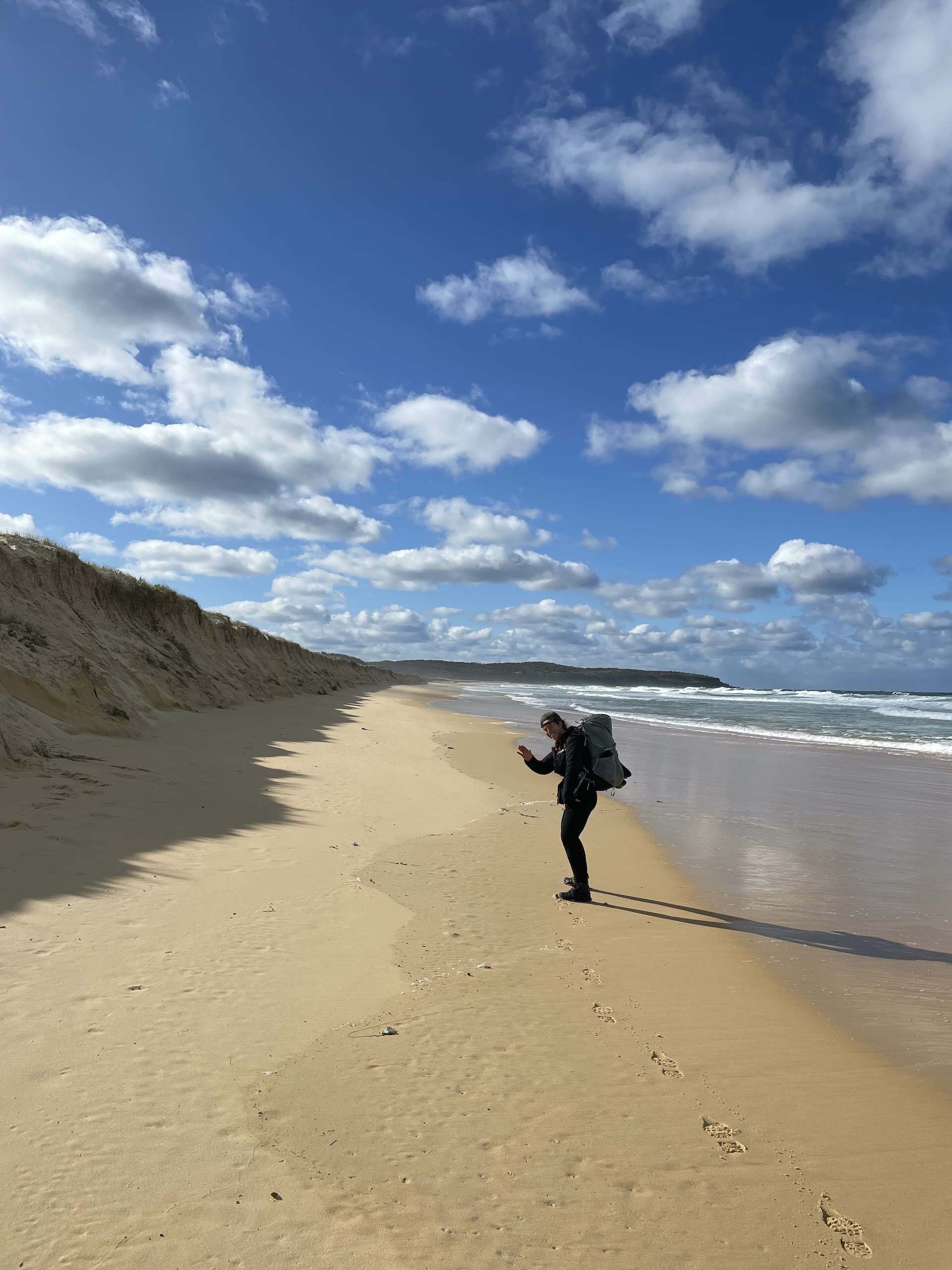TThis Woman is Walking The Length of Australia’s East Coast – So We Joined Her For a Day,Eva Davis-Boermans, beach walking, clear sky