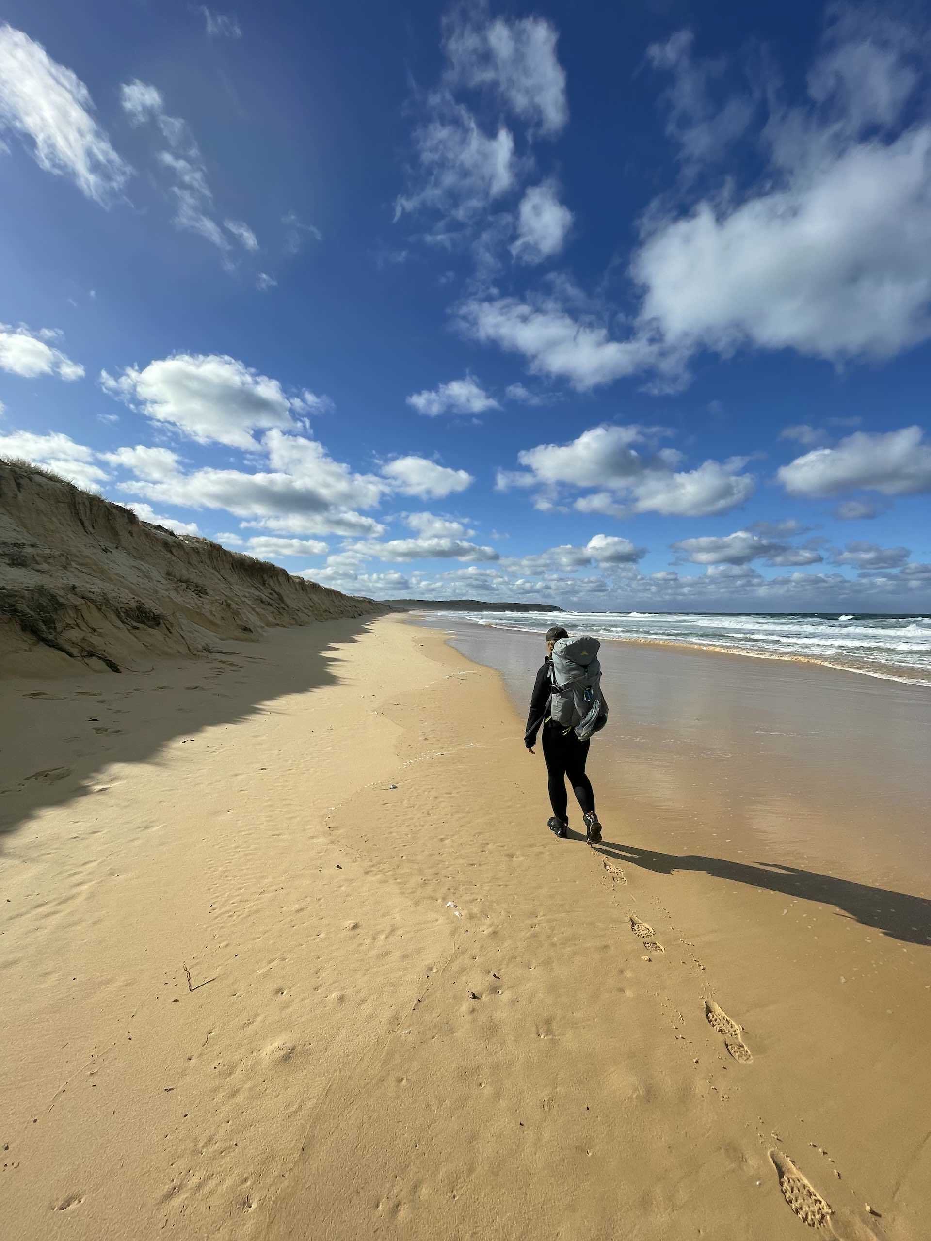 This Woman is Walking The Length of Australia’s East Coast – So We Joined Her For a Day,Eva Davis-Boermans, beach walking, clear sky