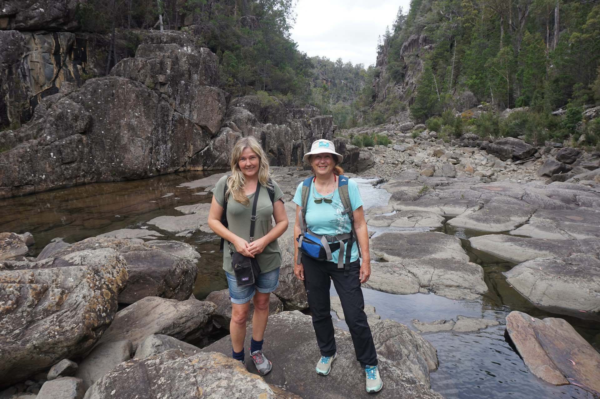 Tracing My Family Tree Through Picturesque Tasmania, Roz Glazebrook, aunt and niece, women, Apsley Gorge