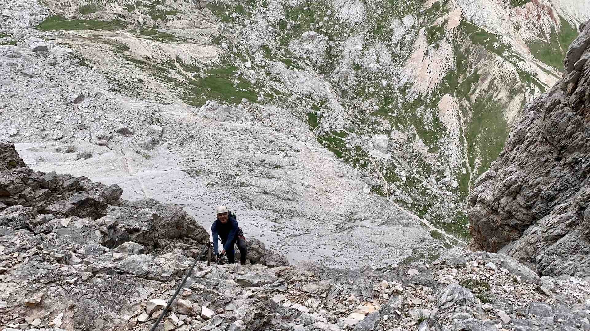 Italy’s Iron Way: When Via Ferrata Routes Aren’t Quite as Straight Forward as Expected, wendy bruere, person, cliffside