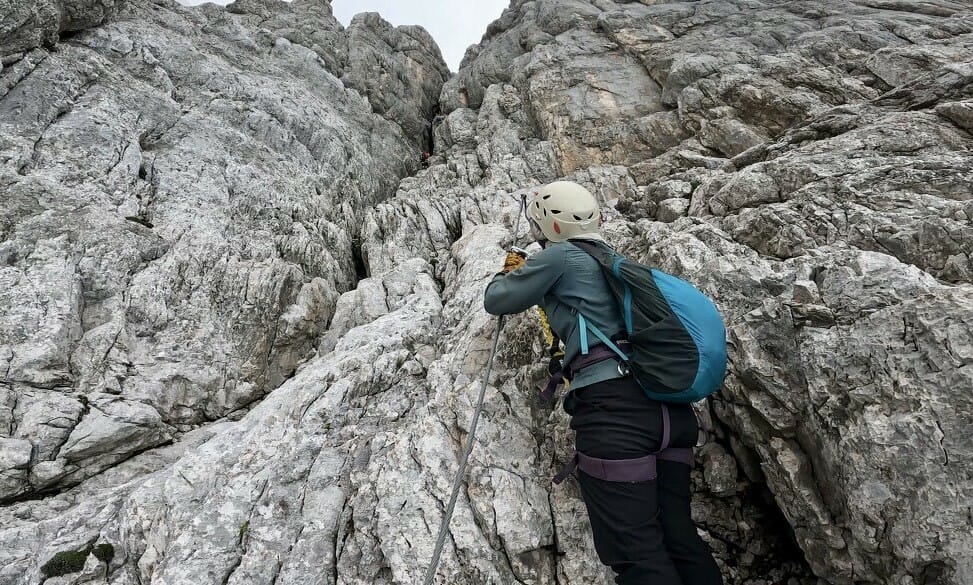 Italy’s Iron Way: When Via Ferrata Routes Aren’t Quite as Straight Forward as Expected, wendy bruere, person, cliff, climb