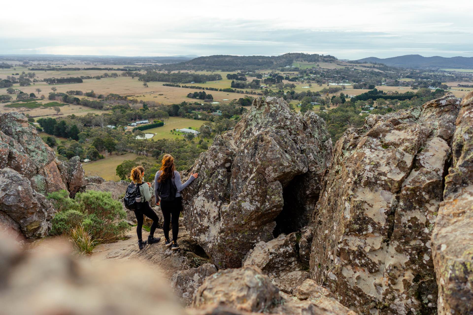An Outdoor-lovers Guide to Daylesford & Macedon Ranges, Ben Savage, Visit Vic, Hanging Rock, couple, friends, hike, rocky outcrop