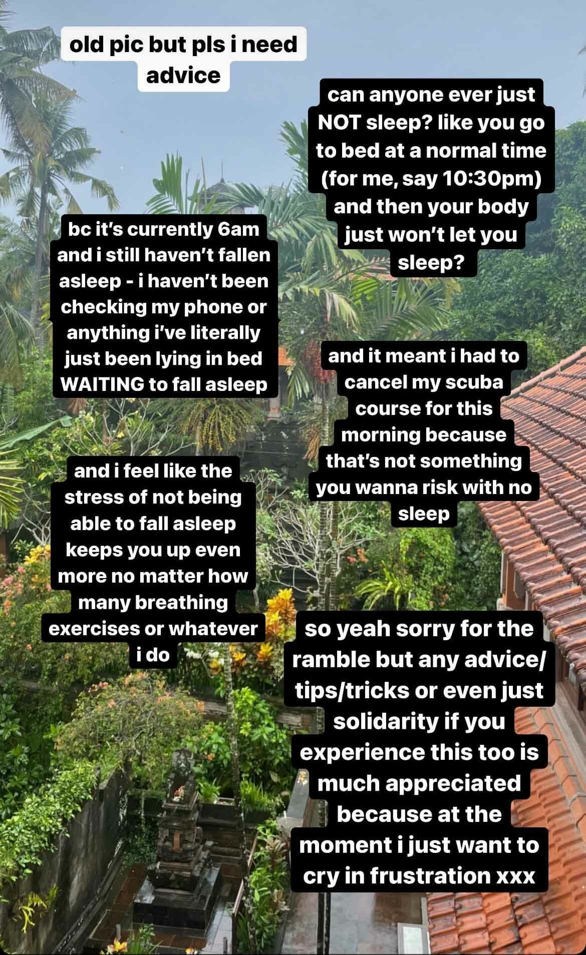 Insomnia – How I Learnt To Deal With This Adventure-Ruiner,Pippa Salmon, instagram post