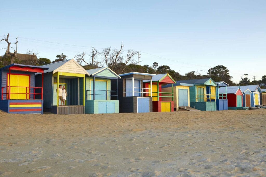 Dog Friendly Walks Mornington Peninsula, Visit Vic, Bathing Boxes, Mt Martha, beach