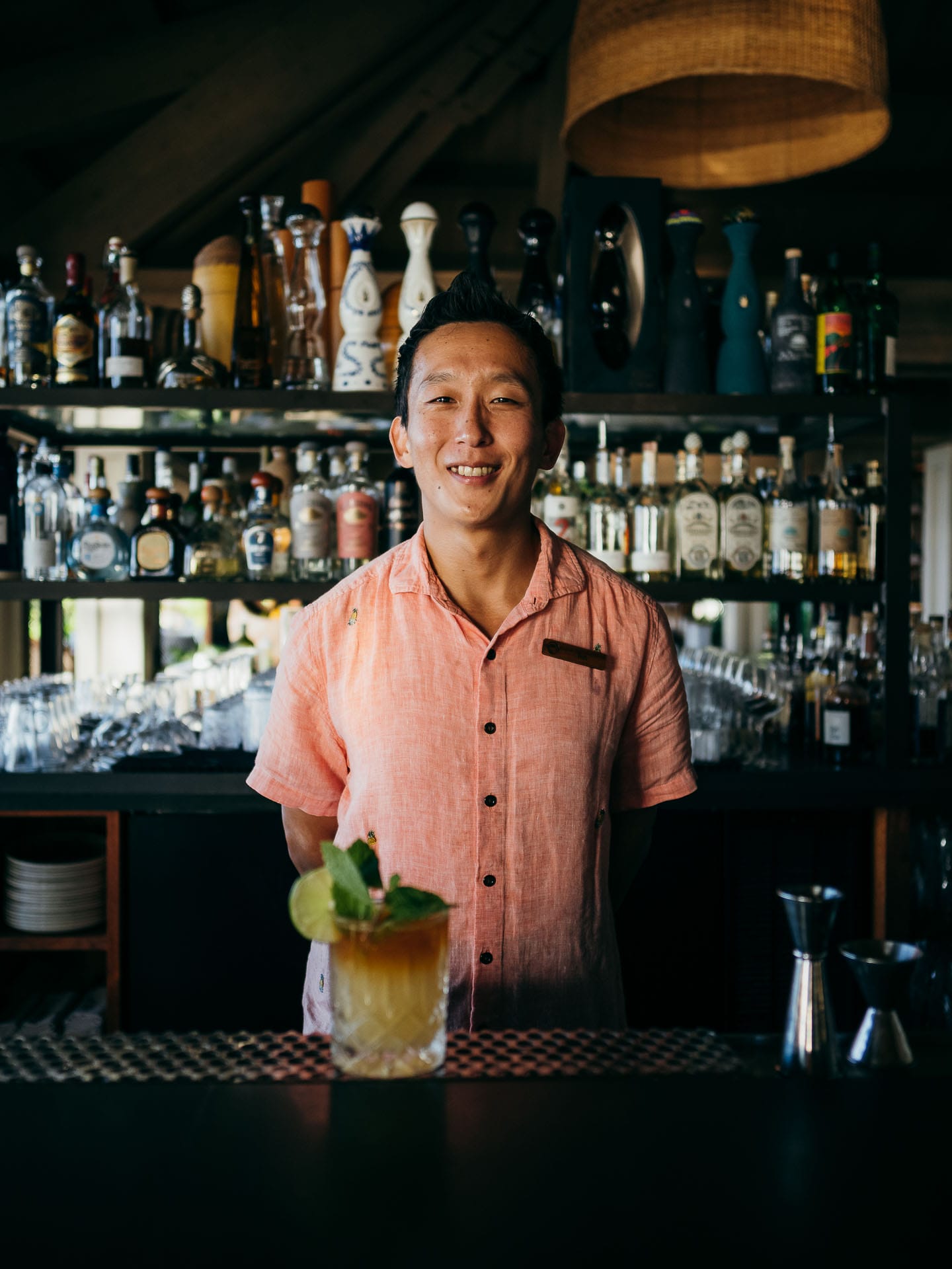 Day 4 - Heli Ride + Canoe House, cocktail, bartender, Matt Horspool, tayla gentle, hawaii