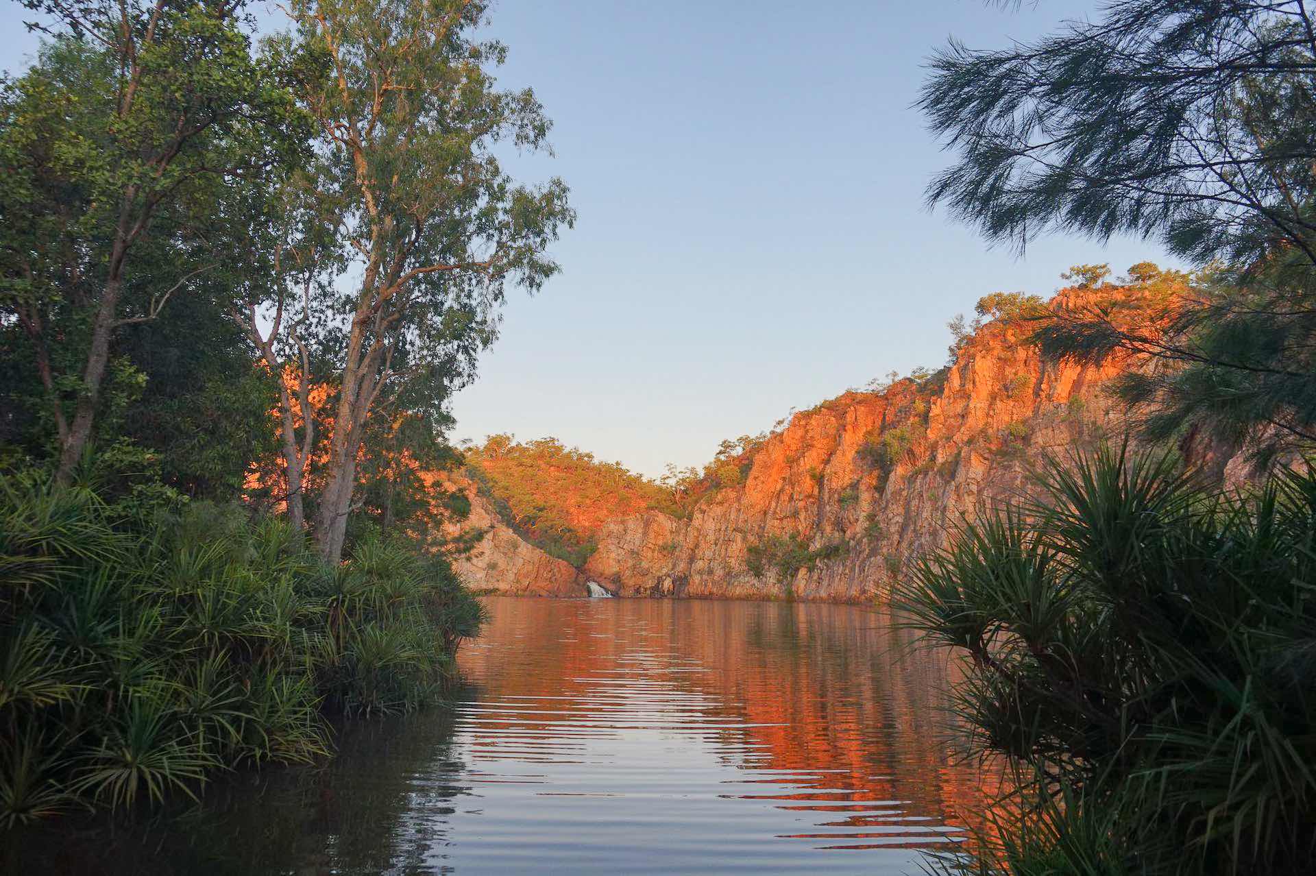 The Northern Territory Will Introduce Entry Fees for 50 Nature Parks Next Year, Amy Fairall, Edith Falls, Leliyn, Nitmiluk National Park, NT, sunset, swimming holes, waterfall