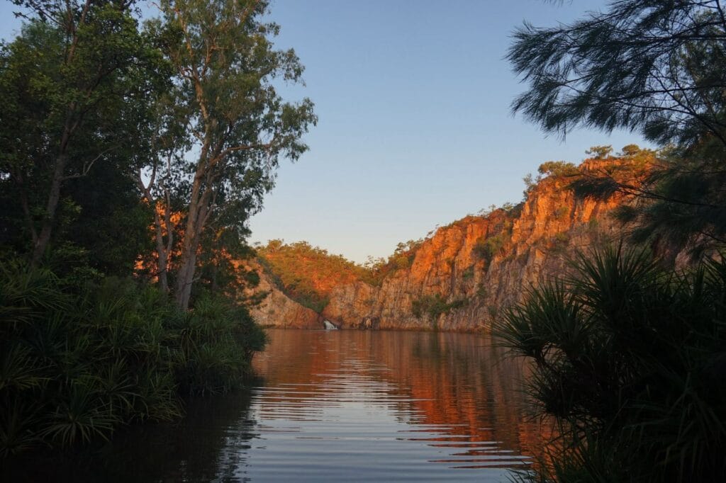 The Northern Territory Will Introduce Entry Fees for 50 Nature Parks Next Year, Amy Fairall, Edith Falls, Leliyn, Nitmiluk National Park, NT, sunset, swimming holes, waterfall