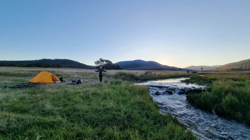 A tent in a body of water