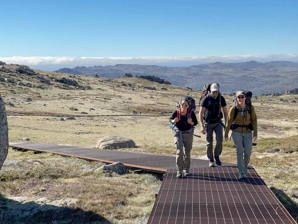 On Walking Tracks in Australia, Tim Macartney-Snape, boardwalk, hikers, mountain