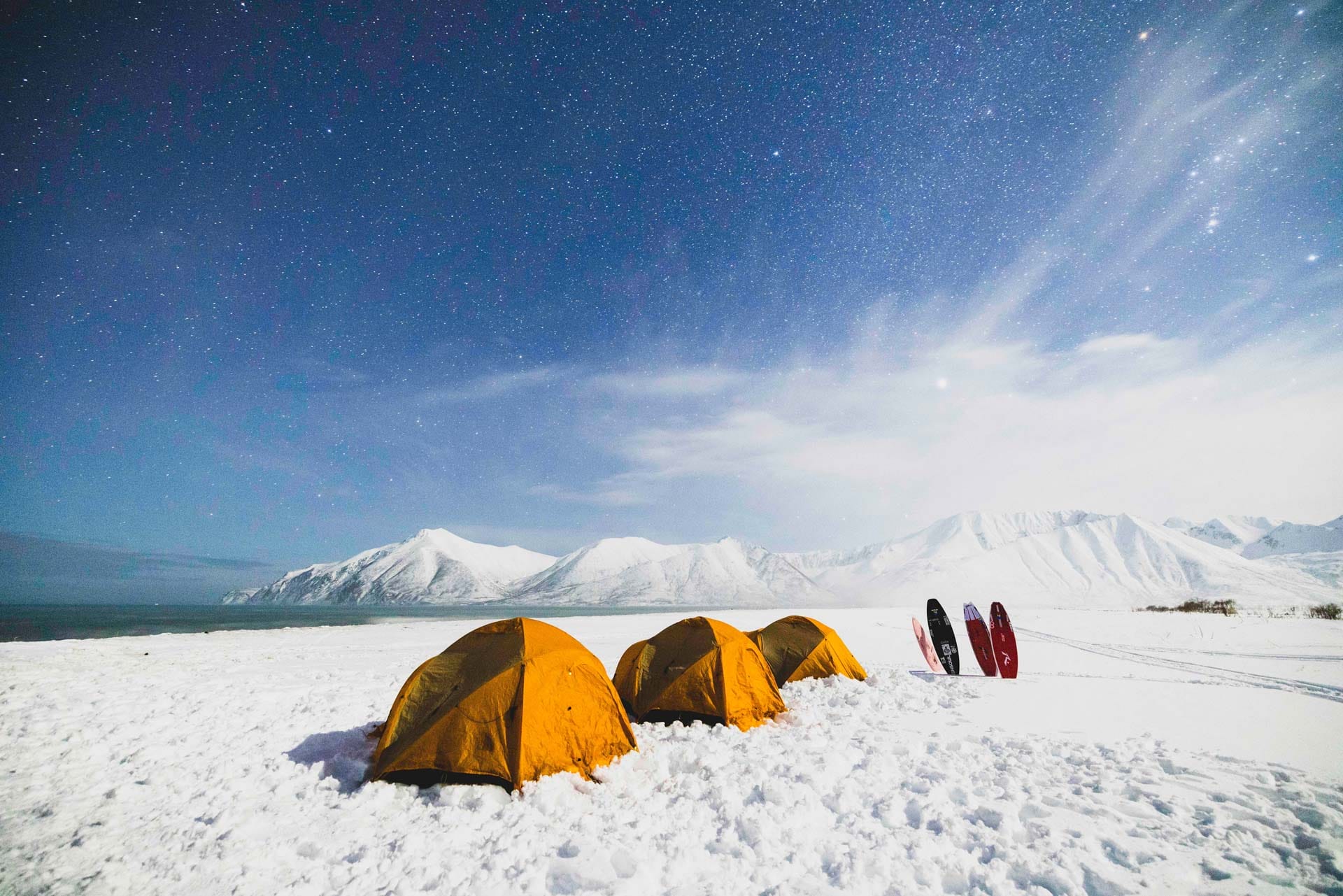 Meet the Aussie Surfers Who Travelled to Russia's Kamchatka Peninsula in Search of Unridden Waves, Tim Ashelford, tents, snow, clear