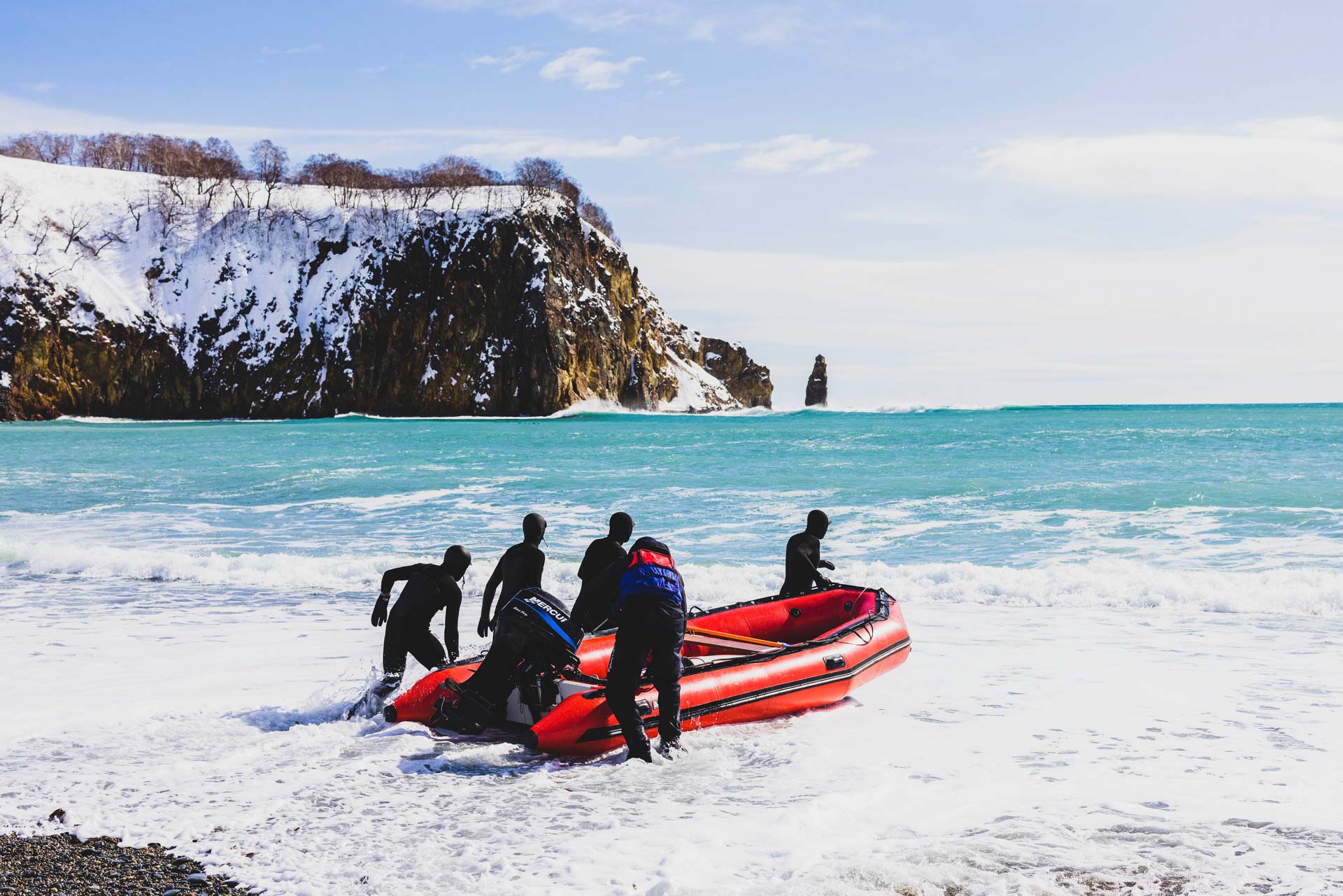 Meet the Aussie Surfers Who Travelled to Russia's Kamchatka Peninsula in Search of Unridden Waves, Tim Ashelford, boats, ocean, people