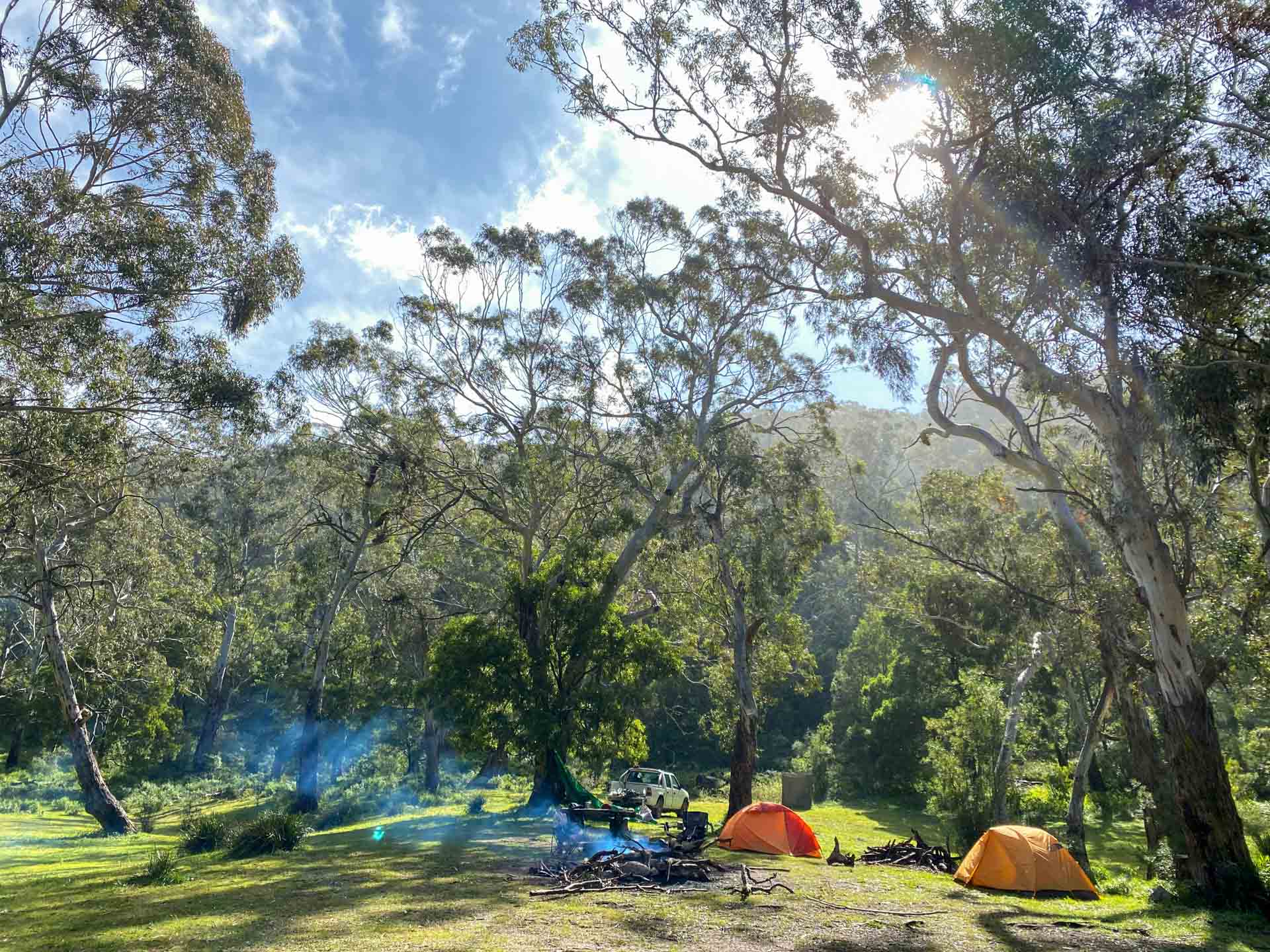 How to Make Sure Your Adventure Resolutions ACTUALLY Happen, Ruby Claire, campground, tents, smoke