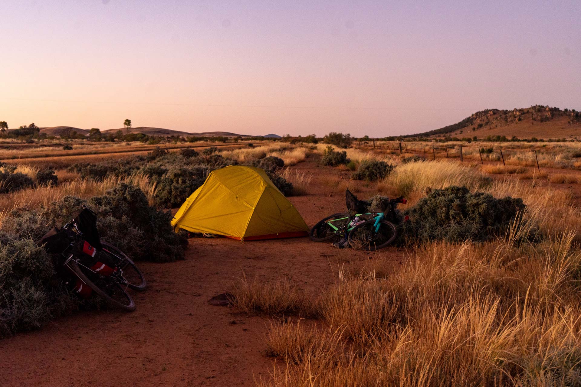 The Mawson Trail – Ride This Iconic Route From Adelaide to the Flinders Ranges, Lachie Thomas, desert campsite, south australia, bikepacking