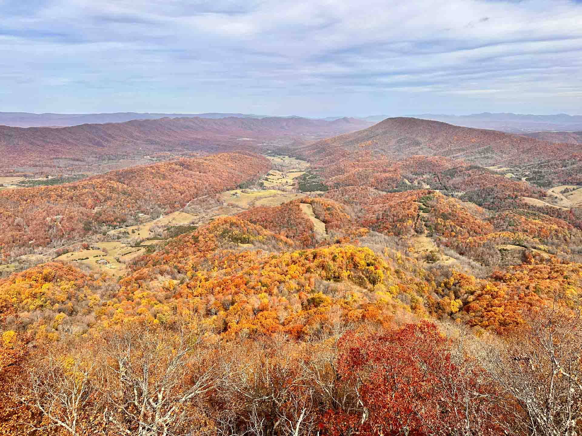 What it's Like to Hike the Appalachian Trail – Well, Some of It,Julia D'Orazio, view from mcafee in the fall