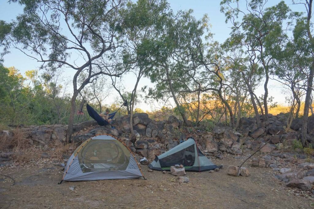 Amy Fairall, Jatbula Trail, camping, tent, savannah, hammock