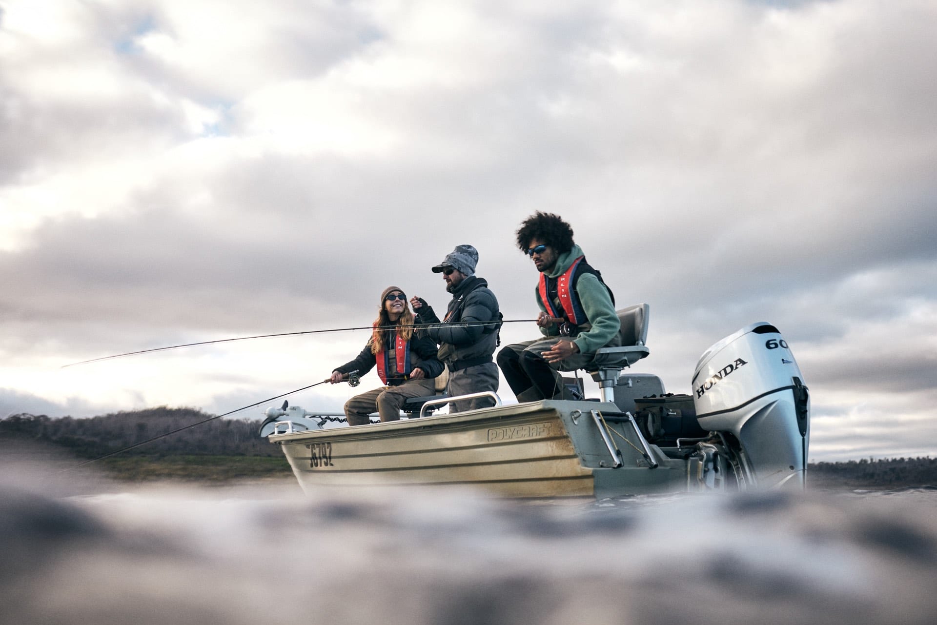 A Guided Fly Fishing Tour is a Unique Way to Experience Tasmania's Remote Beauty, Remi Chauvin, boat, people, lake, fishing