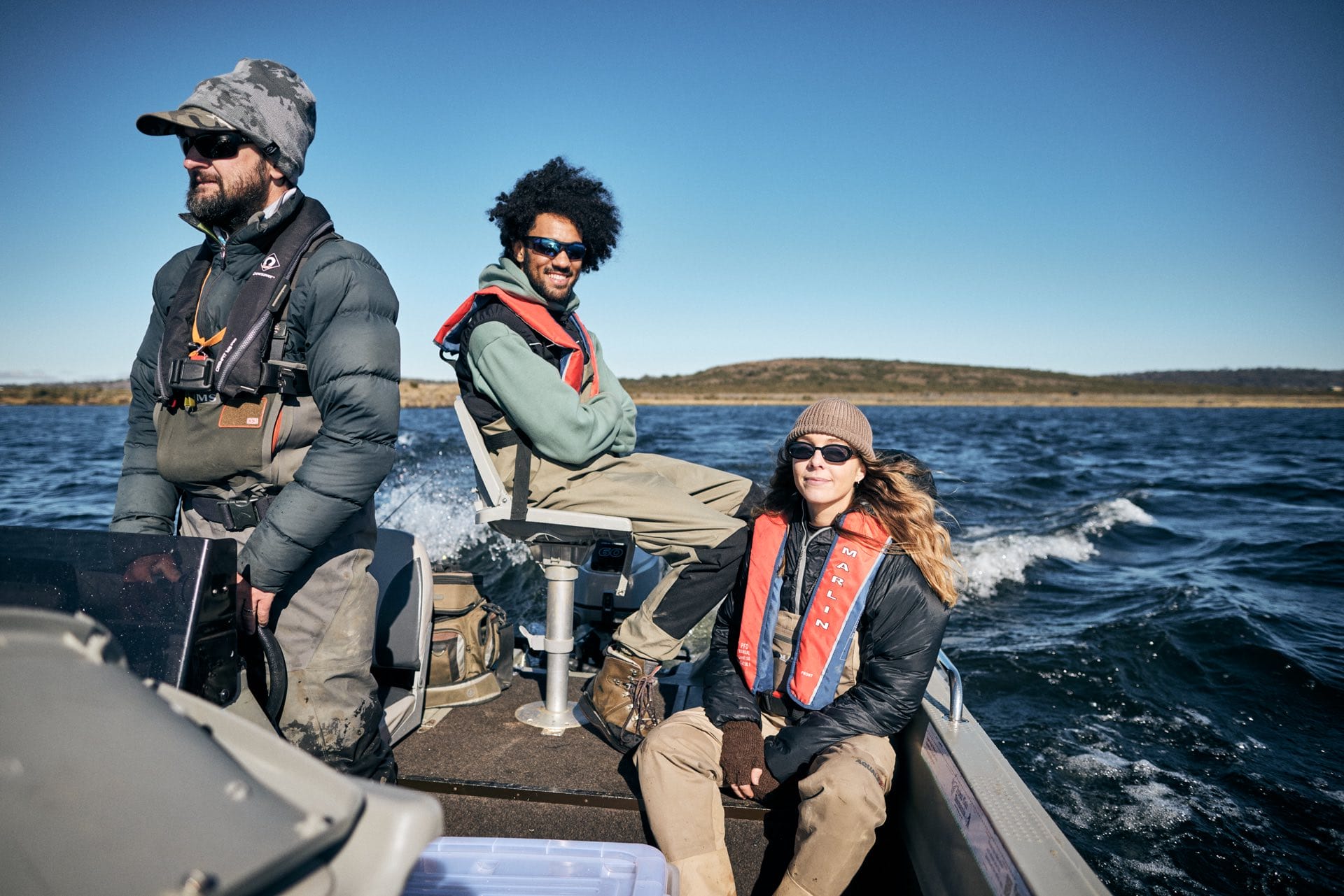 A Guided Fly Fishing Tour is a Unique Way to Experience Tasmania's Remote Beauty, Remi Chauvin, friends, boat, lake