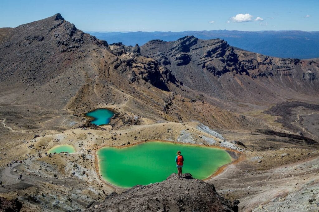 10 Winter Adventures in Aotearoa New Zealand Worth Extending Your Ski Trip For, Camilla Rutherford, Tongariro Alpine Crossing, green lake, volcano, hiking