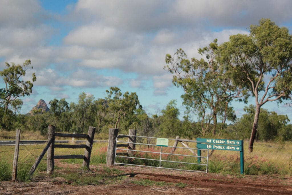 Gemini Mountains: Exploring Central Queensland’s Twin Peaks, Saphira Schroers, peak range national park, central Queensland, farm gate, dirt road, bushland