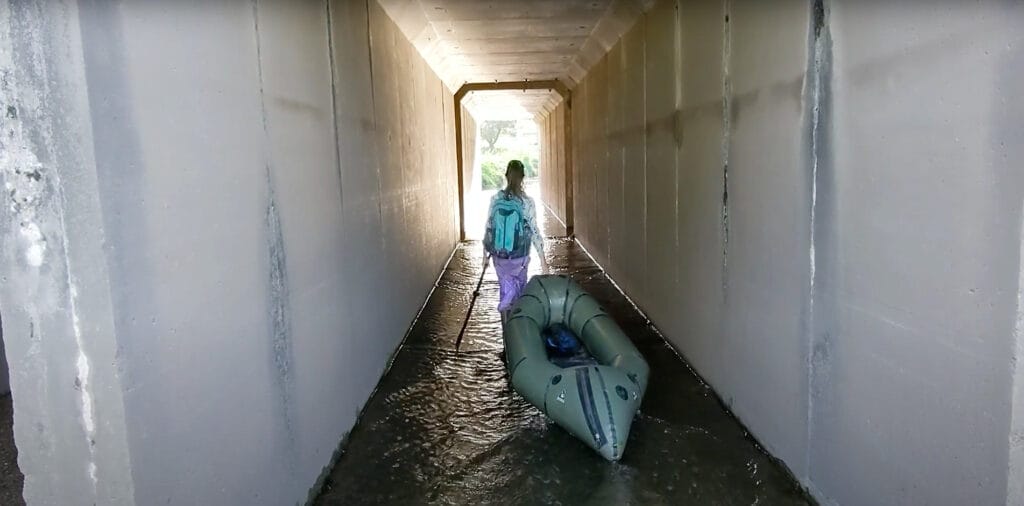 5 Days 5 and Ways to Get to Work, Talia Rose, tunnel, raft