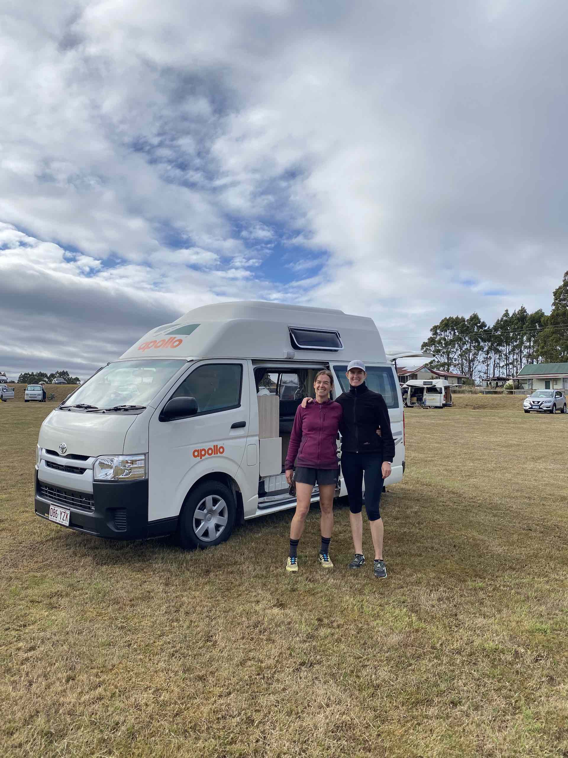 This Destination Trail Run is the Perfect Excuse for a Road Trip, Megan Holbeck, Takayna, Tarkine Rainforest, Tasmania, apollo van, van rental, roadtrip, happy people, sisters