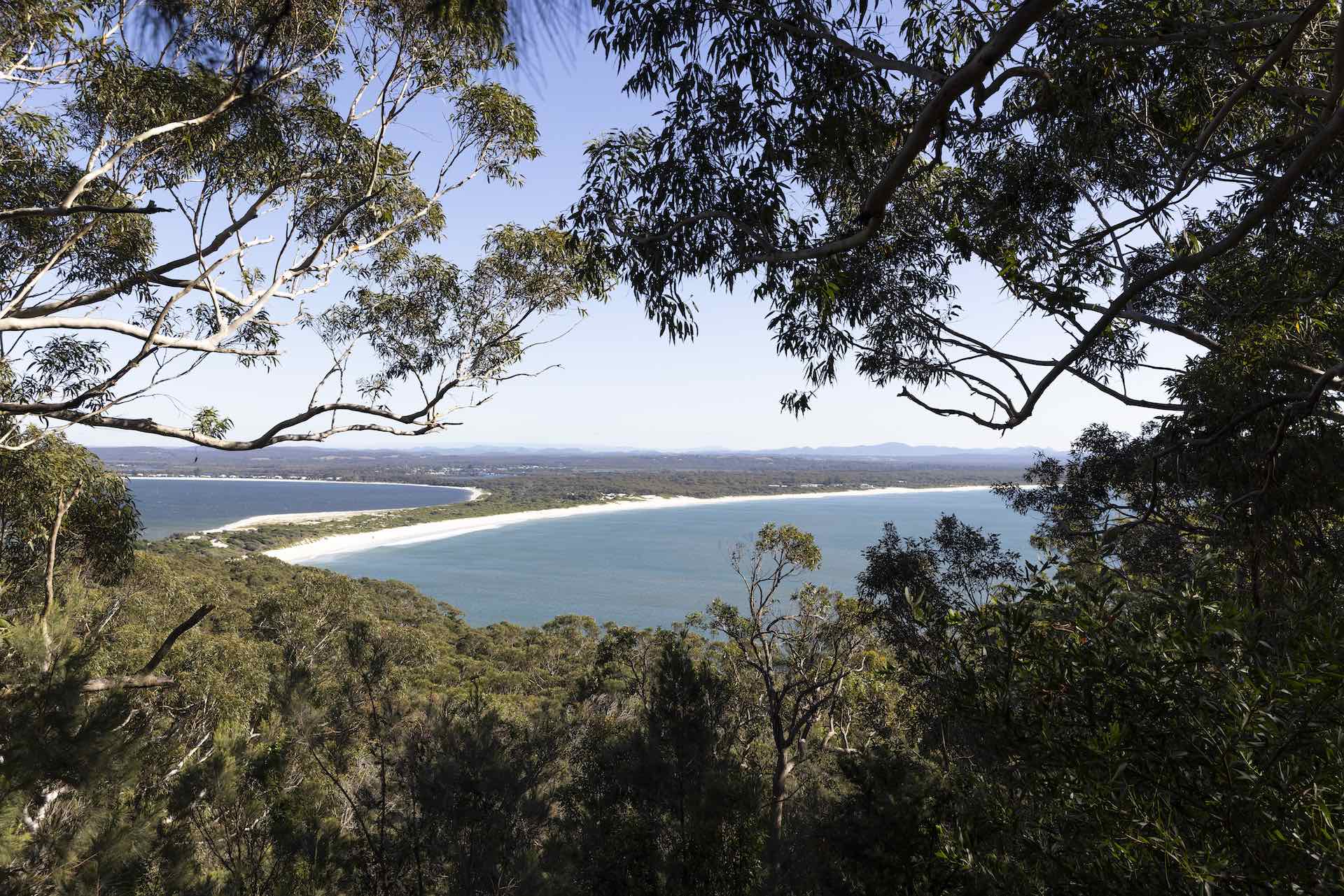 8 Lesser-Known Destinations in NSW and Why You Need To Visit Them, Eva Davis-Boermans, beach, view from lookout, isthmus, ocean, Jimmys Beach, NSW, Image Credit: Reflections Holiday Park