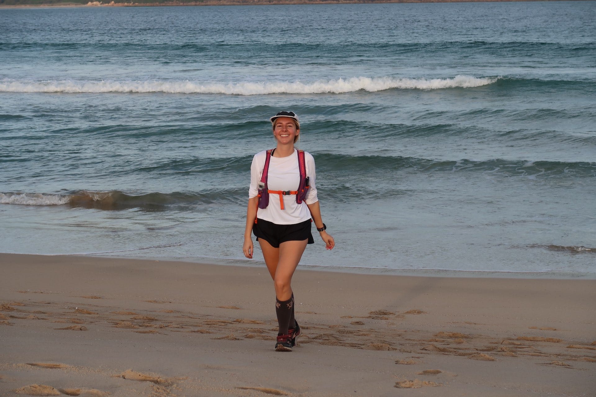 Tomaree Coastal Walk – An Overnight Hike Just North of Sydney, Amy Fraser, Beach, happy hiker, sand hiking, NSW