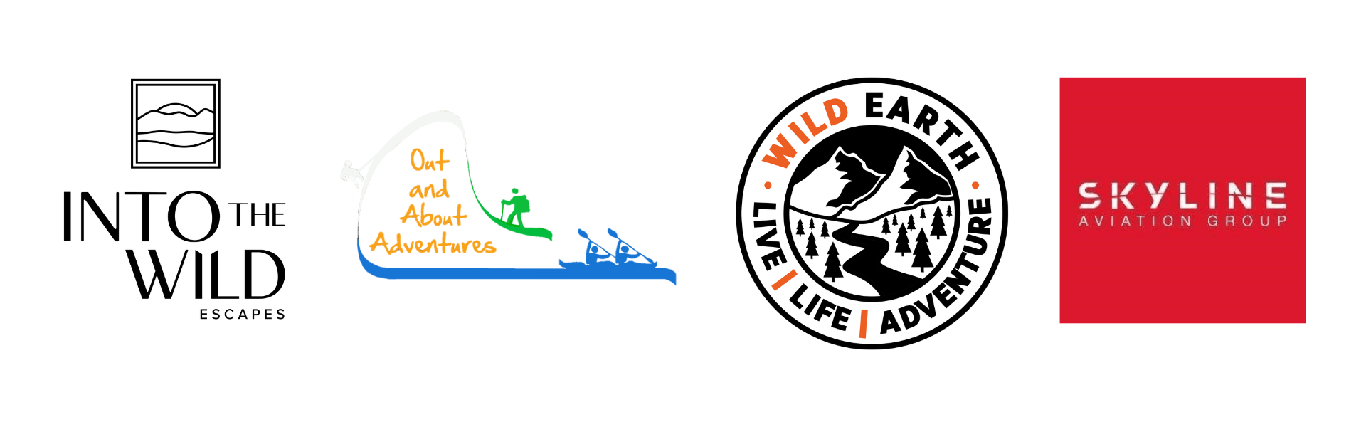 Into the Wild, Wild Earth, Skyline Aviation, Out and About Adventures logo