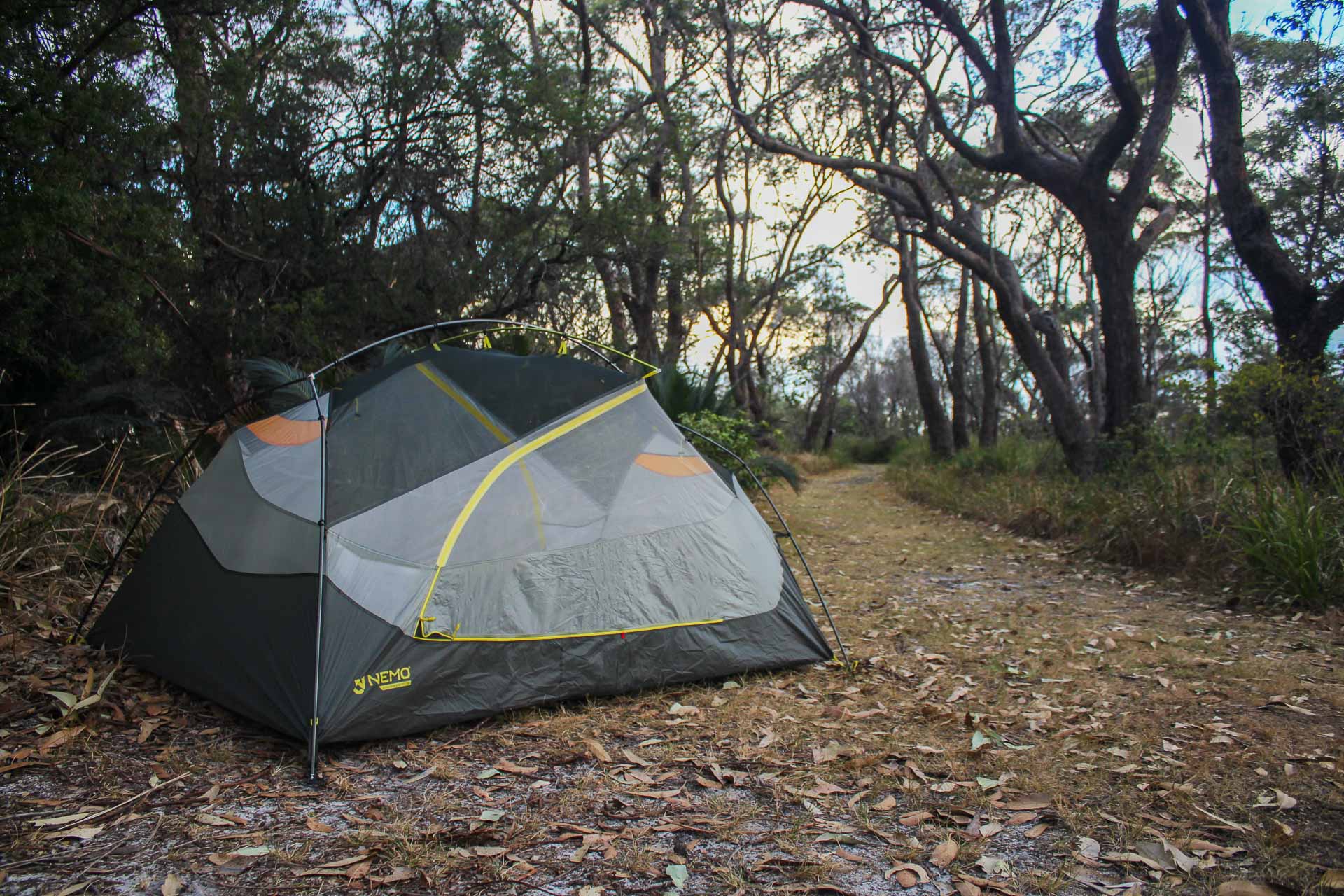 NEMO's OSMO Fabric: Learn to Love the Rain and Save the Planet, NEMO Dragonfly OSMO 2P tent, photos by James Tugwell, camping, tent, fly off