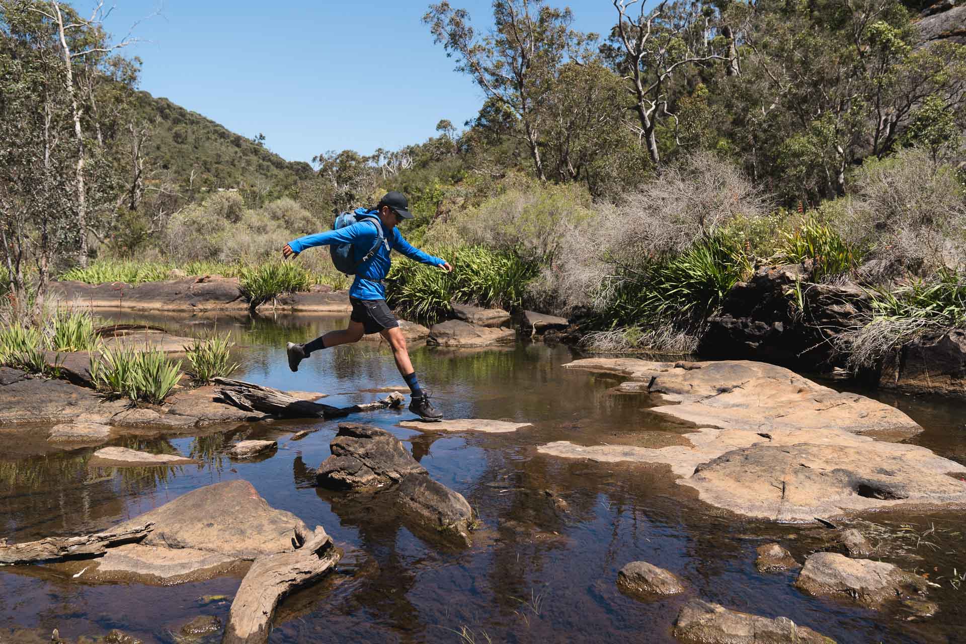 What’s So Good About Wearing Natural Fibres in the Outdoors?, Jono Tan, icebreaker, merino, natural fibres, kitty's gorge, Western Australia, jump