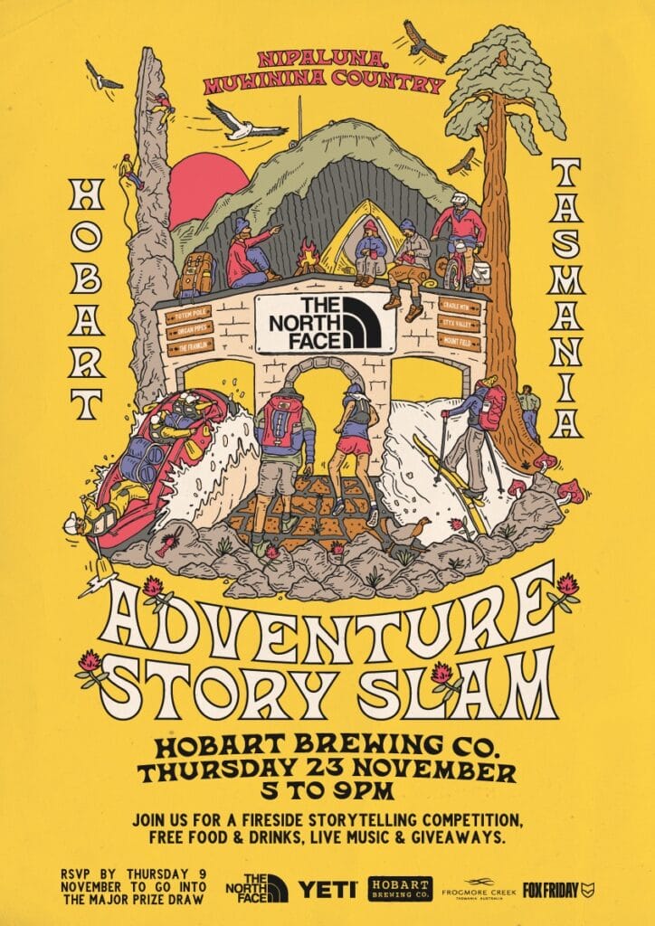 The North Face are Now Open in Hobart and are Throwing an Adventure Story Slam to Celebrate - Slam Story Event Poster