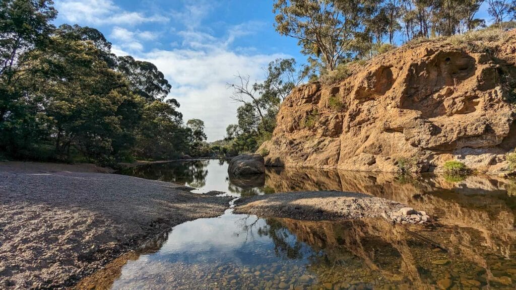 Lerderderg Gorge Circuit Walk – A Gorgeous, Gruelling Hike Near Melbourne, Victoria, Jess Nehme, water, river, swimming, reflections
