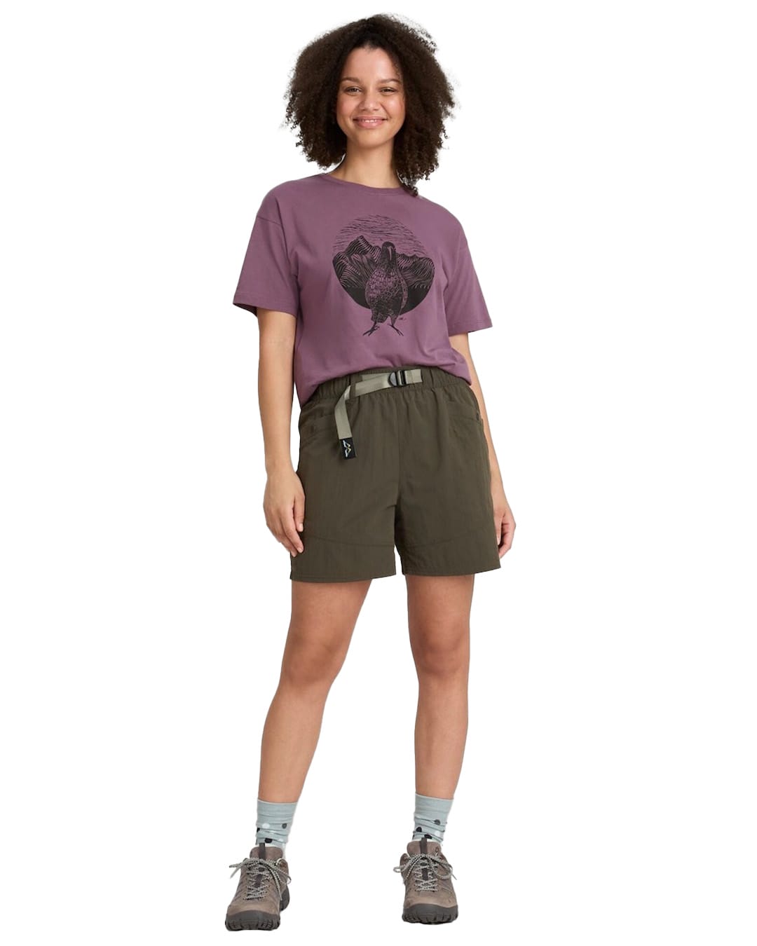 Kathmandu’s Zany New Collab With Jason Woodside Brings Bulk Colour to Your Outdoor Outfit, sponsored, outdoor gear, outdoor kit, outdoor fashion, woman modelling the evry-day women's cargo short from the kathmandu summer range