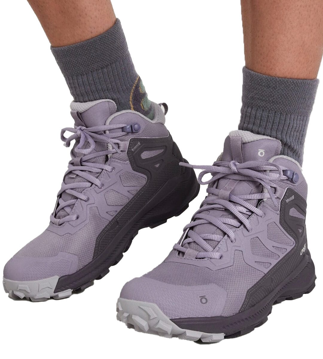 Kathmandu’s Zany New Collab With Jason Woodside Brings Bulk Colour to Your Outdoor Outfit, sponsored, outdoor gear, outdoor kit, outdoor fashion, the oboz katabatic women's mid b-dry hiking boots in purple from the kathmandu summer range