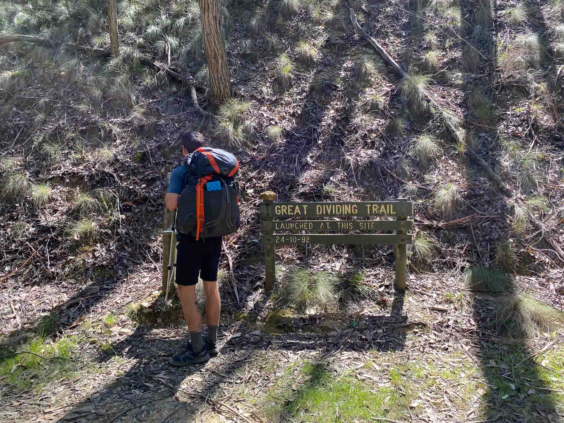 Hiking From Daylesford to Ballarat on the Goldfields Track, Reanna Clark, Victoria, forest, hiker, sign