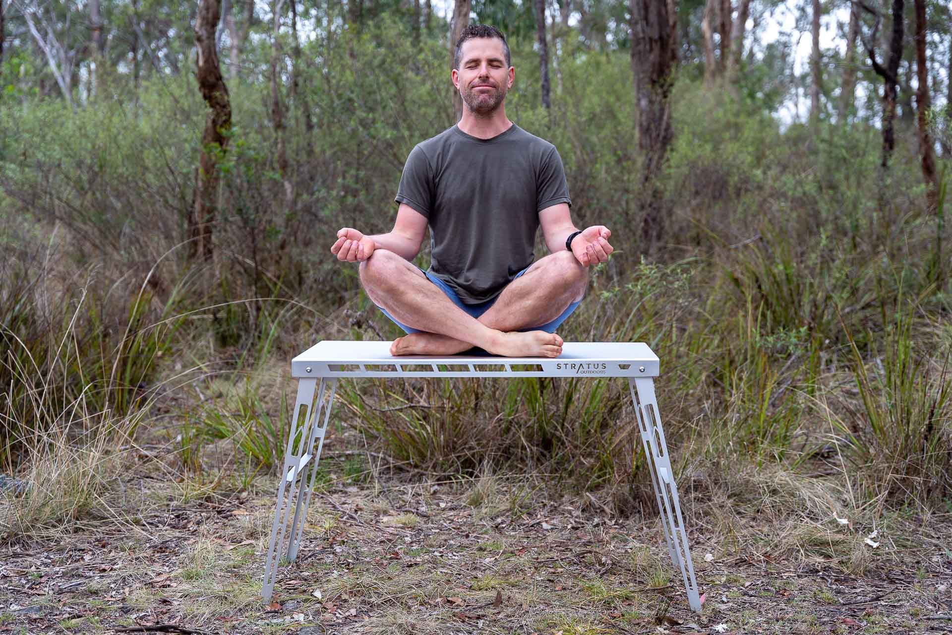 Reviewed and Tested: The Derek Camp Table by Stratus Outdoors, Photo by Jon Harris (https://jonharris.photography/), Bungonia Camping, yoga, meditation, camping table