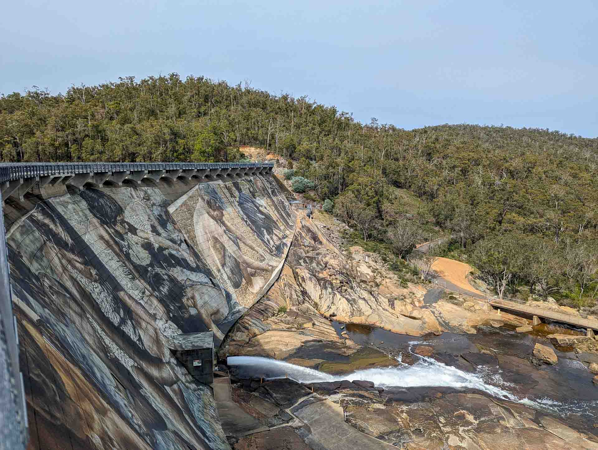 A Bliss(ter)ful Walk Along the Wiilman Bilya – Collie’s New Multi-Day Hike, multi-day hike, perth hike, WA hike, mural view of of Wellington Dam seen on Wiilma Bilya trail